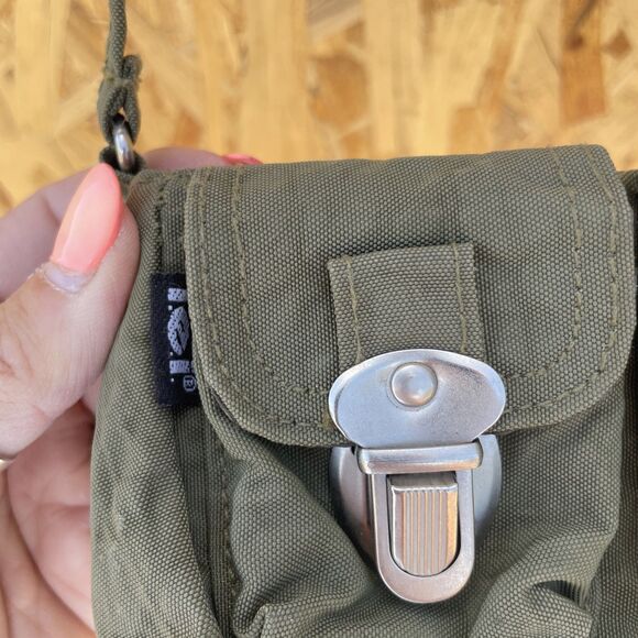 VTG LEI Jeans Y2k Green Nylon Bag Purse Small 2000s 90s Punk Grunge Wallet - Picture 3 of 6